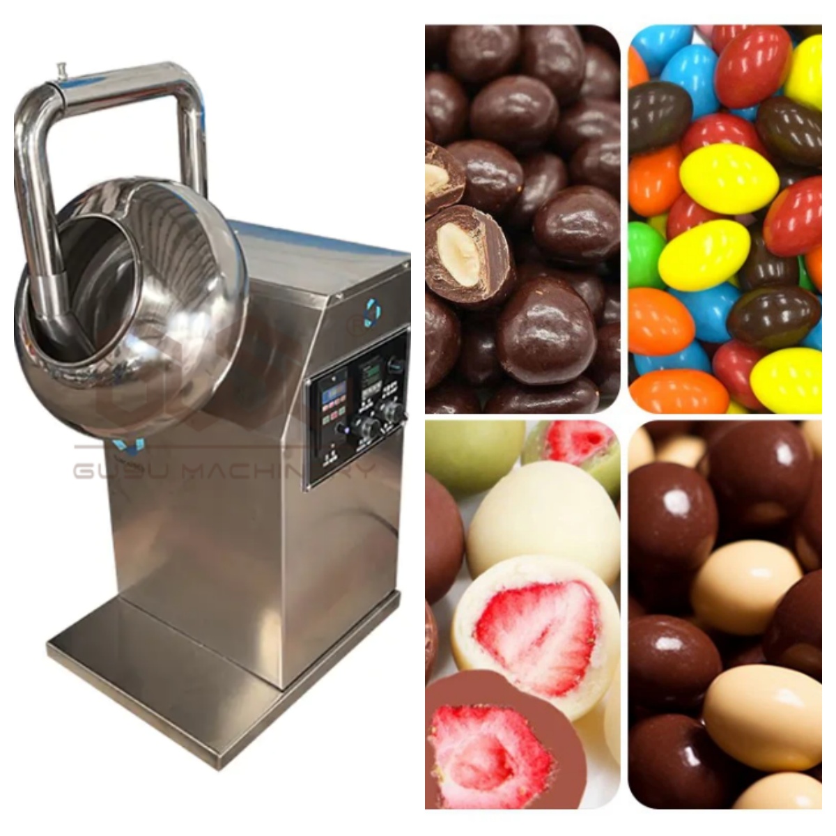 What is BY-300 Small Automatic Chocolate Coating Machine for Nuts & Peanuts